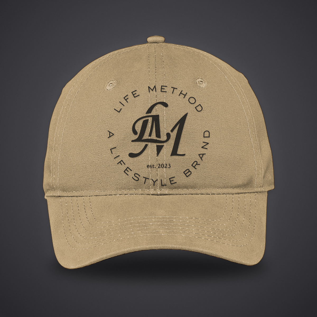 Life Method Canvas Hat in Khaki, front