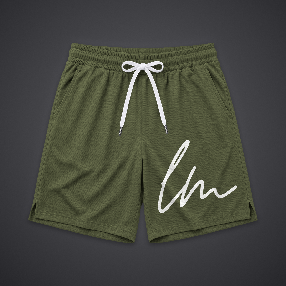 LM Shorts in Olive, front